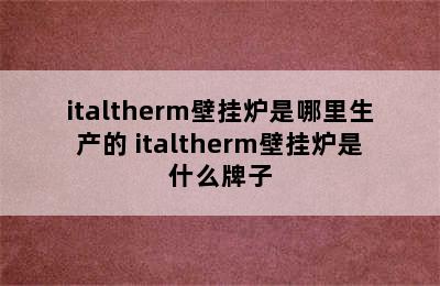 italtherm壁挂炉是哪里生产的 italtherm壁挂炉是什么牌子